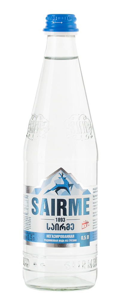 Вода негазированная Sairme (12 шт, стекло), 0.5л, (106111), Грузия, Имеретия, стекло, 0.5 л, Родники Саирме (негазированная), цена 2100 рублей