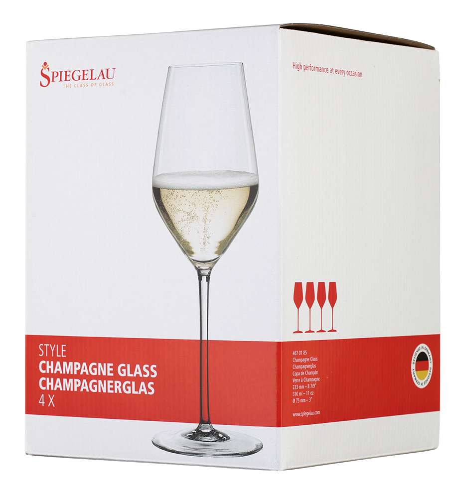 Набор из 4-х бокалов Spiegelau Style для шампанского, 0.3л, (129222), Чешская Республика, хрустальное стекло, 0.3 л, Бокалы Стайл для шампанского 4670185, цена 3960 рублей