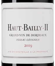 Вино Haut-Bailly II, (144754), красное сухое, 2019 г., 0.75 л, О-Байи II цена 9490 рублей