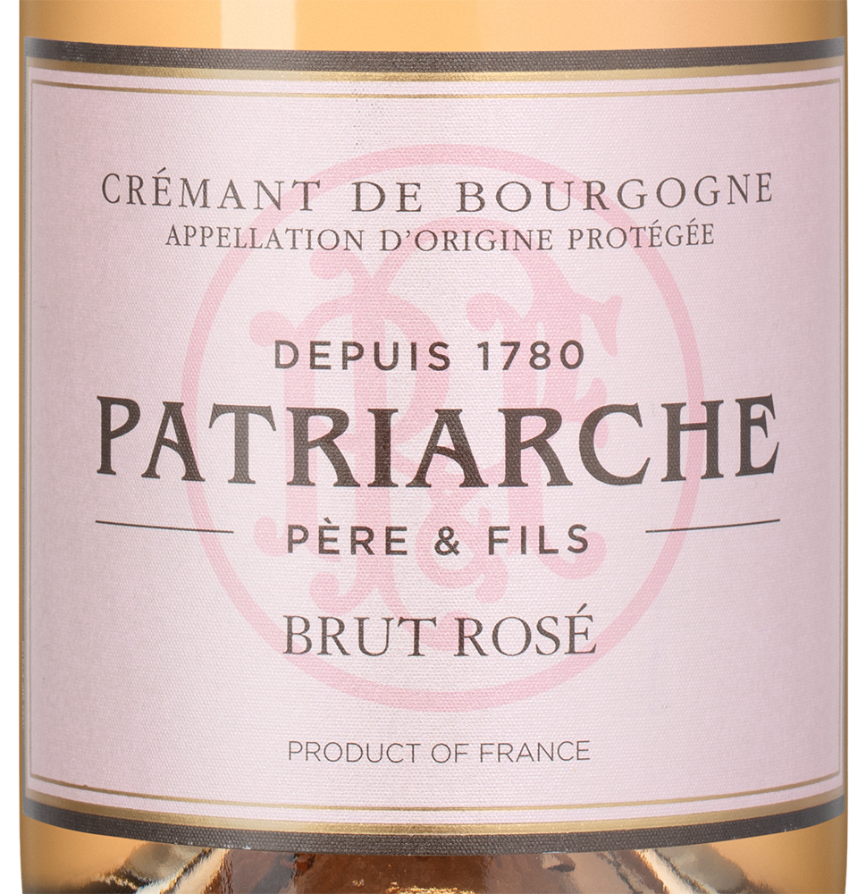 Игристое вино Cremant de Bourgogne Brut Rose, Patriarche, (160230), Франция, Бургундия, розовое, брют, 0.75 л, Креман де Бургонь Брют Розе, цена 3390 рублей