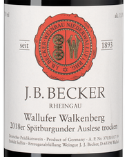 Вино Wallufer Walkenberg Spatburgunder Auslese, (141898), красное сухое, 2018 г., 0.75 л, Валлуфер Валькенберг Шпетбургундер Ауслезе цена 16490 рублей