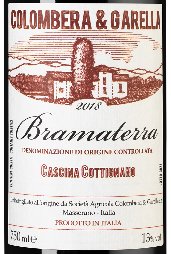 Вино Bramaterra Cascina Cottignano, Colombera & Garella, 2018, (131446), Италия, Пьемонт, красное, сухое, 0.75 л, Браматерра Кашина Коттиньяно, цена 9990 рублей