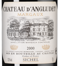 Вино Chateau d'Angludet, (130769), красное сухое, 2000 г., 0.75 л, Шато д'Англюде цена 19720 рублей