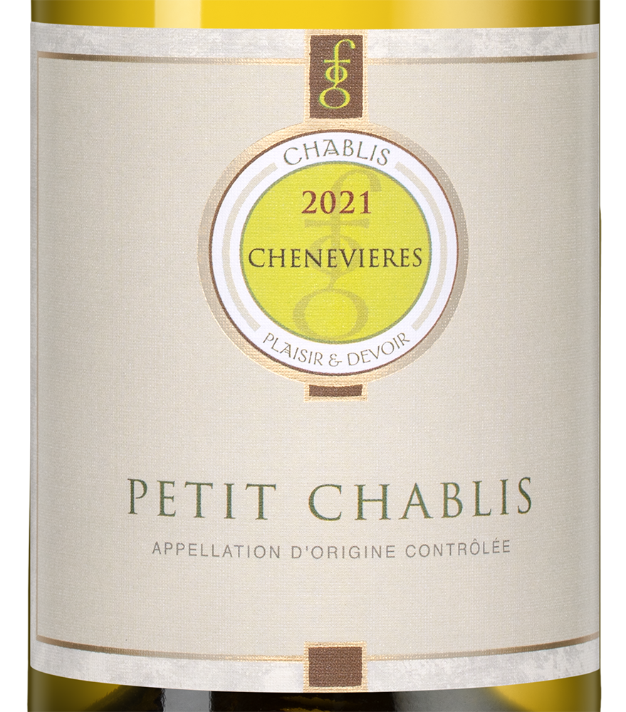 Вино Petit Chablis, Domaine des Chenevieres, 2021, (138913), Франция, Бургундия, белое, сухое, 0.75 л, Пти Шабли, цена 5990 рублей