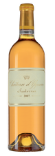 Вино Chateau d'Yquem, (111213), белое сладкое, 2007 г., 0.75 л, Шато д'Икем цена 117290 рублей