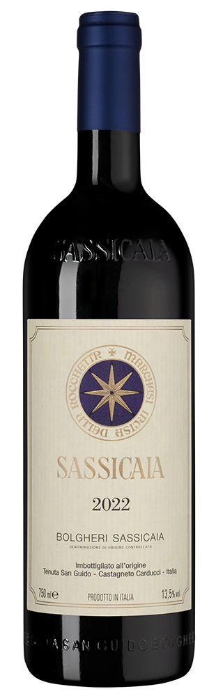 Вино Sassicaia, Tenuta San Guido, 2022, (156074), Италия, Тоскана, красное, сухое, 0.75 л, Сассикайя, цена 74990 рублей