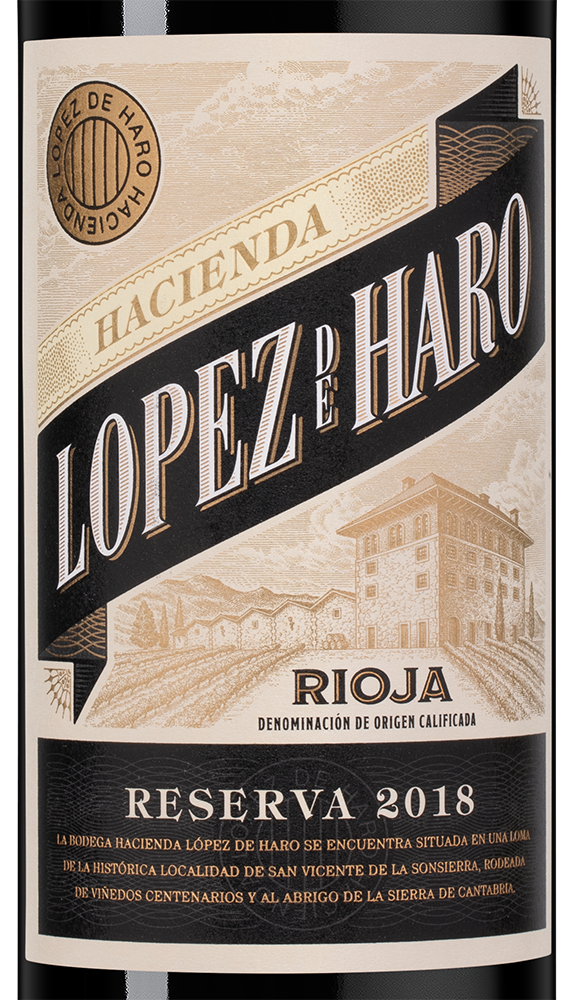 Вино Hacienda Lopez de Haro Reserva, 2018, (147105), Испания, Риоха, красное, сухое, 0.75 л, Риоха Ресерва, цена 2990 рублей