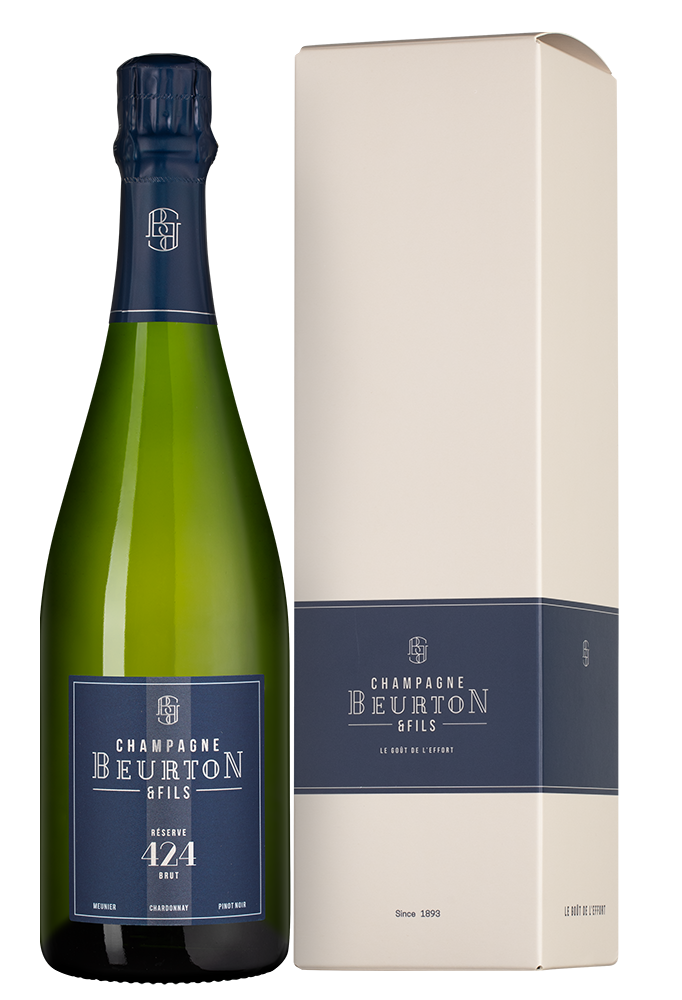 Шампанское Reserve 424 Brut в подарочной упаковке, Beurton et Fils, (158163), Франция, Шампань, белое, брют, 0.75 л, Резерв 424 Брют, цена 10190 рублей