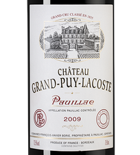 Вино Chateau Grand-Puy-Lacoste, (106260), красное сухое, 2009 г., 0.75 л, Шато Гран-Пюи-Лакост цена 24490 рублей