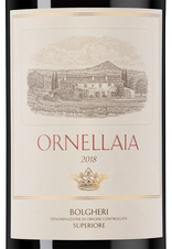 Вино Ornellaia, (131046), красное сухое, 2018 г., 0.75 л, Орнеллайя цена 84990 рублей