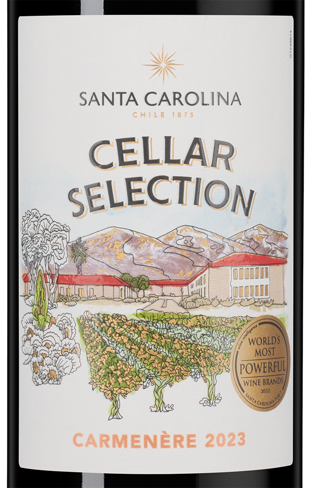 Вино Cellar Selection Carmenere, Santa Carolina, 2023, (145934), Чили, Центральная Долина, красное, полусухое, 0.75 л, Селлар Селекшн Карменер, цена 1190 рублей