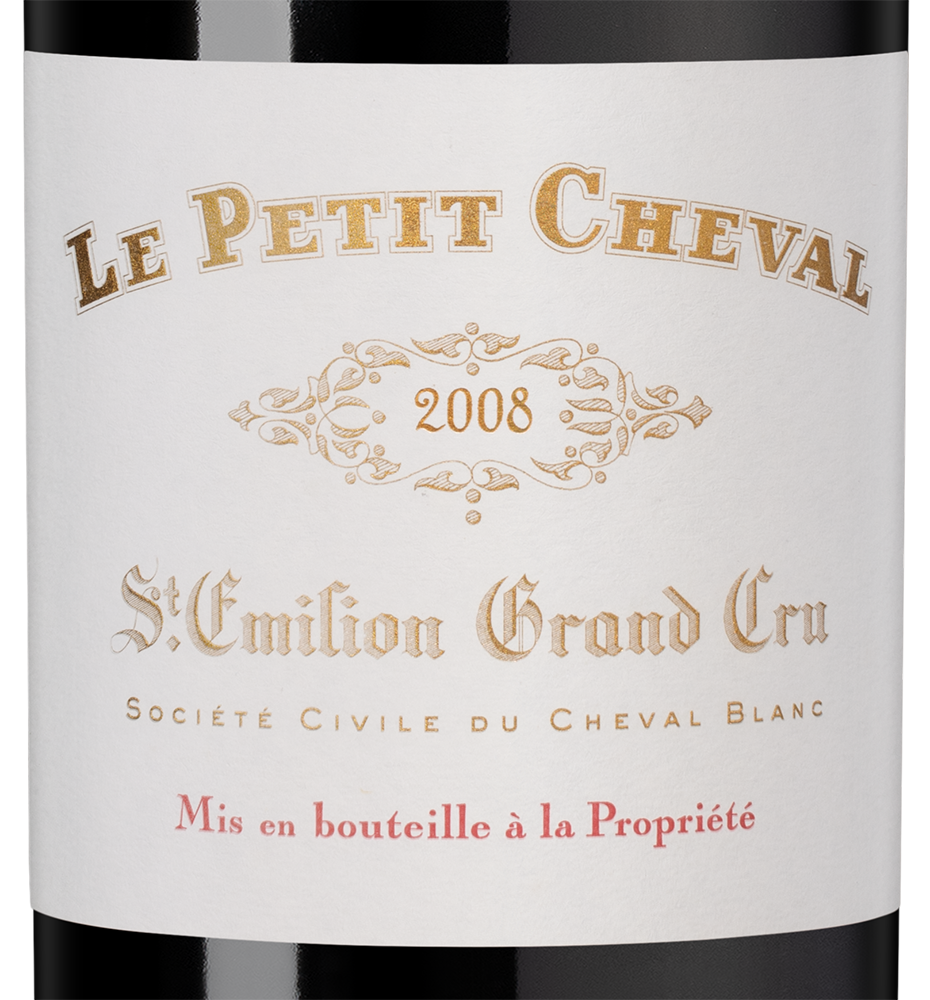 Вино Le Petit Cheval (Saint-Emilion Grand Cru), Chateau Cheval Blanc, 2008, (150903), Франция, Бордо, красное, сухое, 0.75 л, Ле Пти Шеваль, цена 79990 рублей