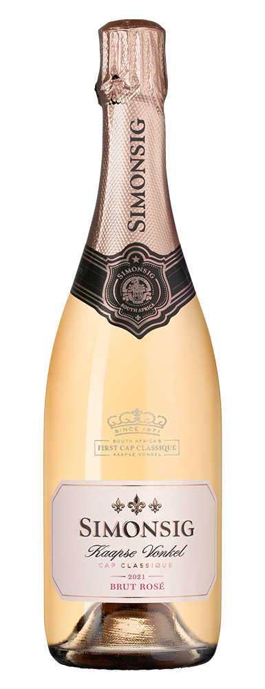 Игристое вино Kaapse Vonkel Brut Rose, Simonsig, 2021, (141085), Южная Африка, Вестерн Кейп, розовое, брют, 0.75 л, Каапс Вонкель Брют Розе, цена 2618 рублей