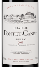 Вино Chateau Pontet-Canet Grand Cru Classe (Pauillac), (145668), красное сухое, 2002, 0.75 л, Шато Понте-Кане цена 39990 рублей