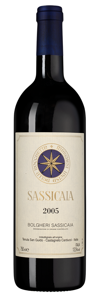 Вино Sassicaia, Tenuta San Guido, 2005, (151398), Италия, Тоскана, красное, сухое, 0.75 л, Сассикайя, цена 174990 рублей