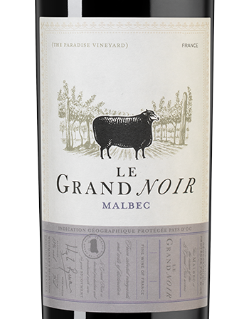 Вино Le Grand Noir Malbec, 2022, (144729), Франция, Лангедок-Руссильон, красное, полусухое, 0.75 л, Ле Гран Нуар Мальбек, цена 1990 рублей