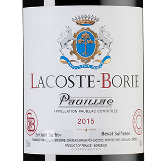 Вино Lacoste-Borie, Chateau Grand-Puy-Lacoste, 2015, (150767), Франция, Бордо, красное, сухое, 0.75 л, Лакост-Бори, цена 9990 рублей