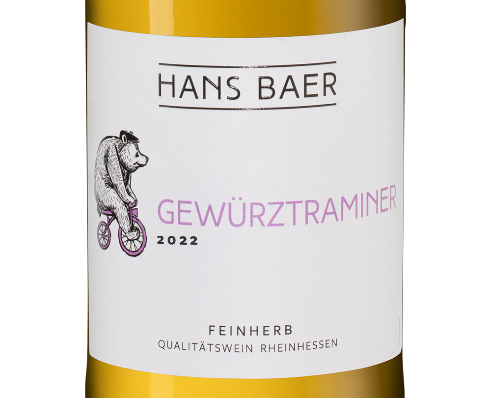 Вино Hans Baer Gewurztraminer, Weinkellerei Hechtsheim, 2022, (144173), Германия, Рейнгессен, белое, полусладкое, 0.75 л, Ханс Баер Гевюрцтраминер, цена 1294 рублей
