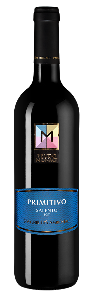 Вино Primitivo Feudo Monaci, Castello Monaci, 2021, (141248), Италия, Апулия, красное, полусухое, 0.75 л, Примитиво Феудо Моначи, цена 2390 рублей