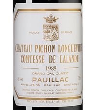 Вино Chateau Pichon Longueville Comtesse de Lalande, (142976), красное сухое, 1988 г., 0.75 л, Шато Пишон Лонгвиль Контес де Лаланд цена 82490 рублей