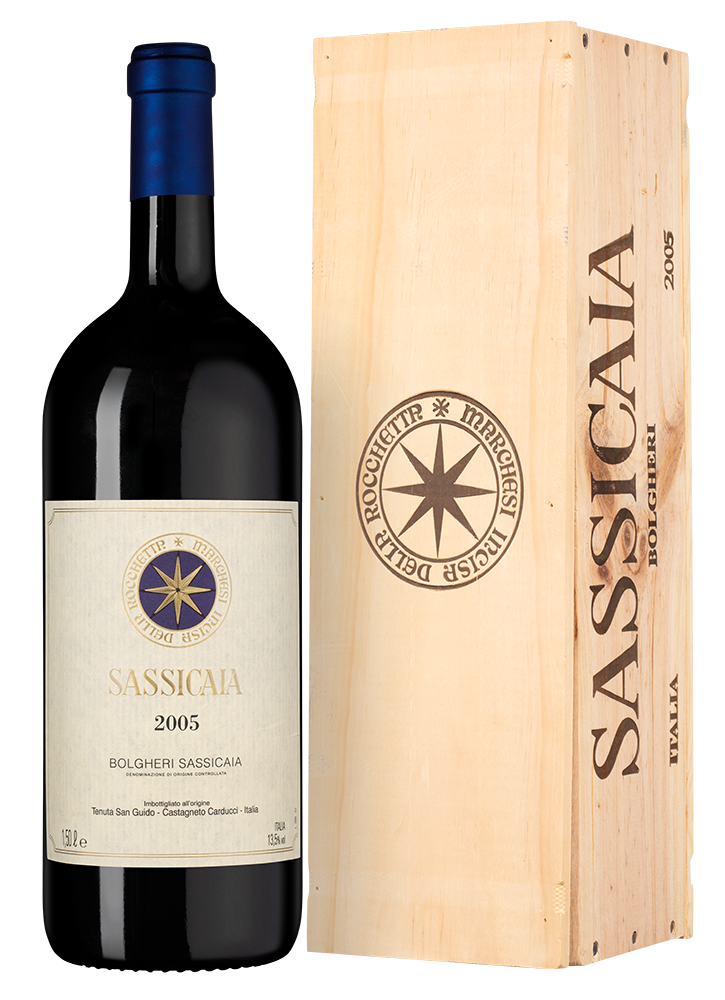 Вино Sassicaia, Tenuta San Guido, 2005, 1.5л, (151399), Италия, Тоскана, красное, сухое, 1.5 л, Сассикайя, цена 399990 рублей