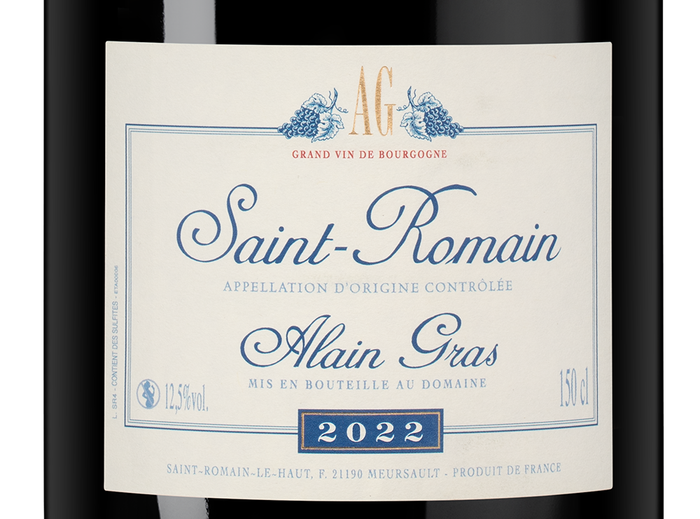Вино Saint-Romain Rouge, Domaine Alain Gras, 2022, 1.5л, (148013), Франция, Бургундия, красное, сухое, 1.5 л, Сен-Ромен Руж, цена 28990 рублей