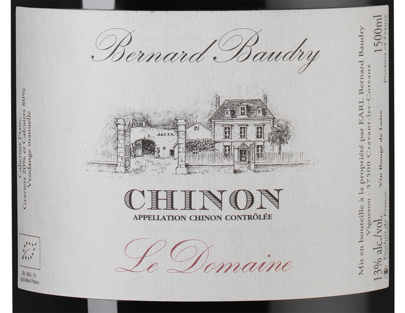 Вино Chinon Rouge, Domaine Bernard Baudry, 2022, 1.5л, (155259), Франция, Долина Луары, красное, сухое, 1.5 л, Шинон Руж, цена 12990 рублей