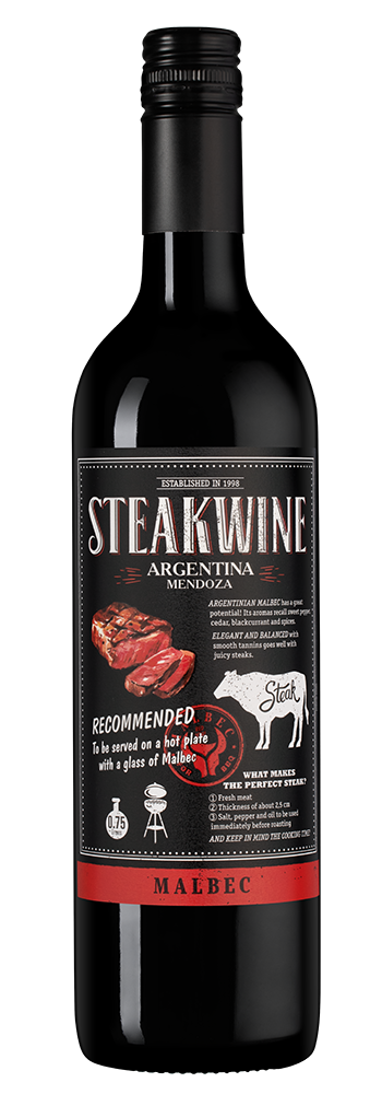 Вино Steakwine Malbec, Penaflor, 2020, (131109), Аргентина, Мендоса, красное, полусухое, 0.75 л, Стейквайн Мальбек, цена 1490 рублей
