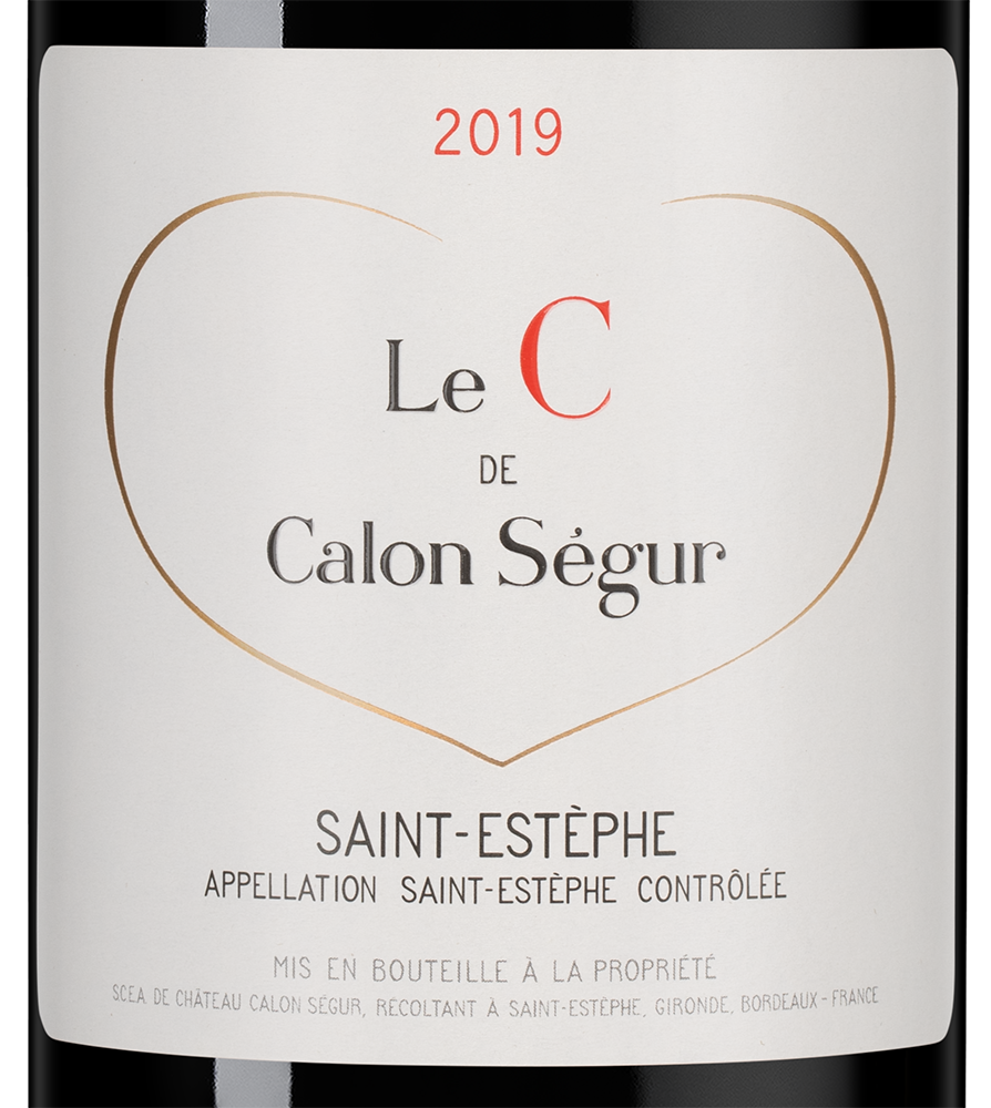 Вино Le C de Calon Segur (Saint-Estephe), Chateau Calon Segur, 2019, (141688), Франция, Бордо, красное, сухое, 0.75 л, Ле С де Калон Сегюр, цена 8790 рублей