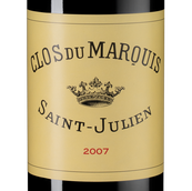 Вино 2007 года урожая Clos du Marquis
