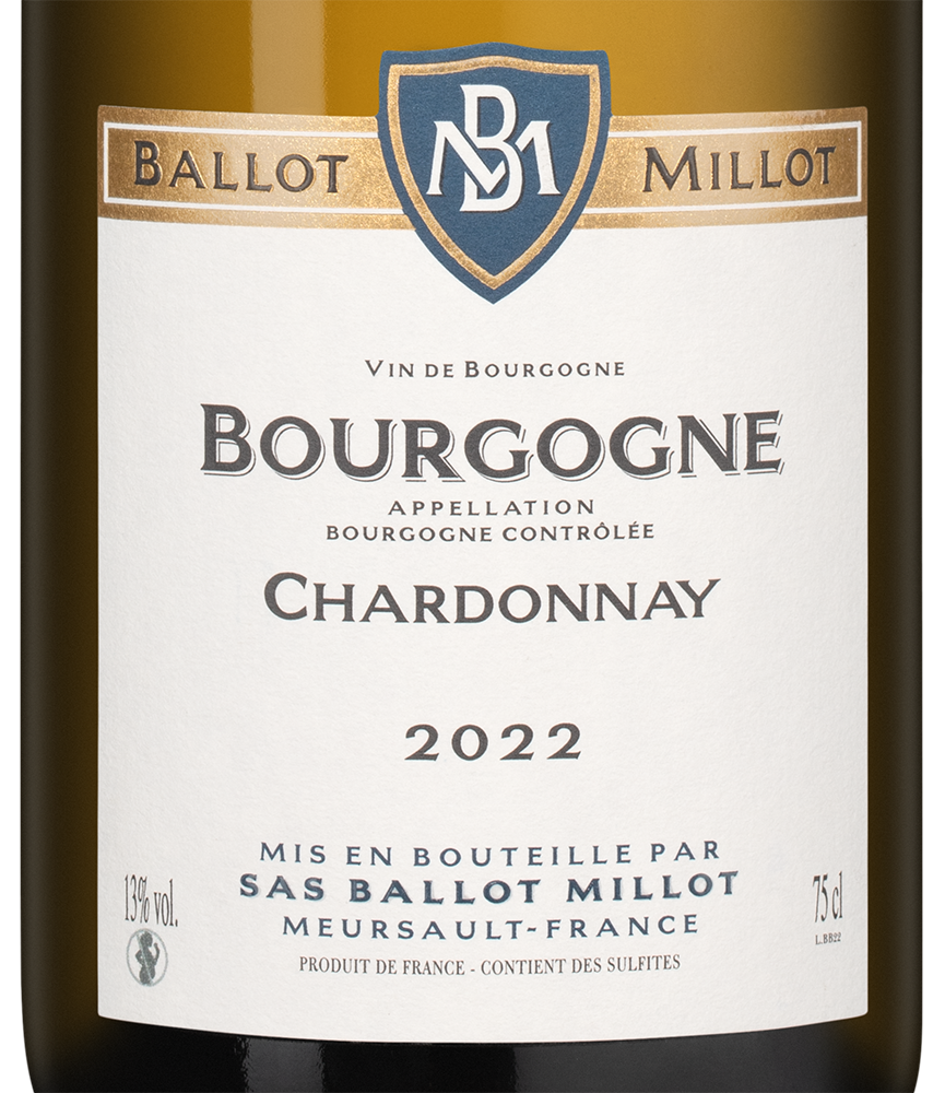 Вино Bourgogne Chardonnay, Domaine Ballot Millot et Fils, 2022, (148985), Франция, Бургундия, белое, сухое, 0.75 л, Бургонь Шардоне, цена 12490 рублей