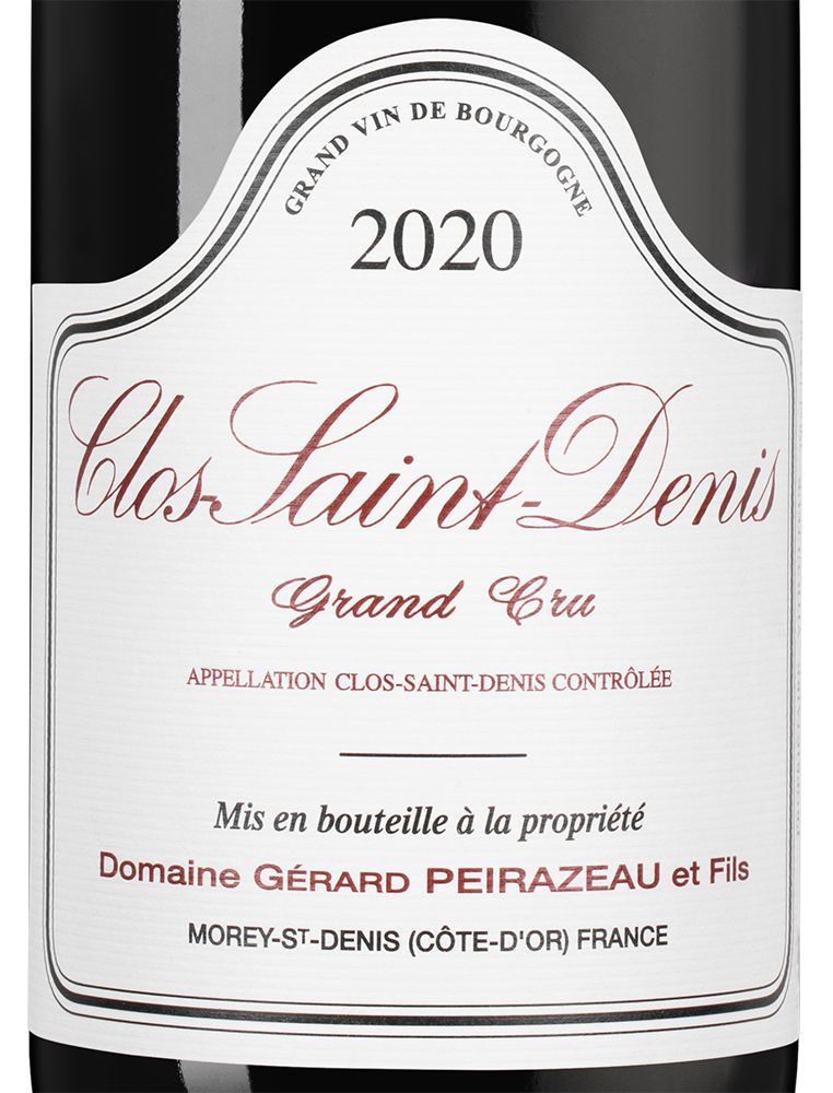 Вино Clos Saint Denis Grand Cru, Domaine Gerard Peirazeau & Fils, 2020, (138857), Франция, Бургундия, красное, сухое, 0.75 л, Кло Сен Дени Гран Крю, цена 62490 рублей