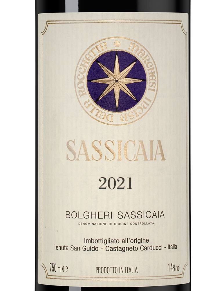 Вино Sassicaia, Tenuta San Guido, 2021, (147122), Италия, Тоскана, красное, сухое, 0.75 л, Сассикайя, цена 134990 рублей