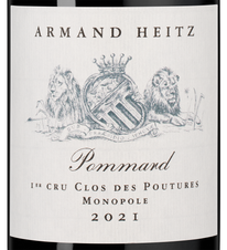 Вино Pommard Premier Cru Clos des Poutures, (143863), красное сухое, 2021 г., 0.75 л, Поммар Премье Крю Кло де Путюр цена 27490 рублей