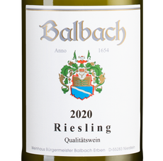 Вино Balbach Riesling, (132341), белое полусладкое, 2020 г., 0.75 л, Бальбах Рислинг цена 2890 рублей