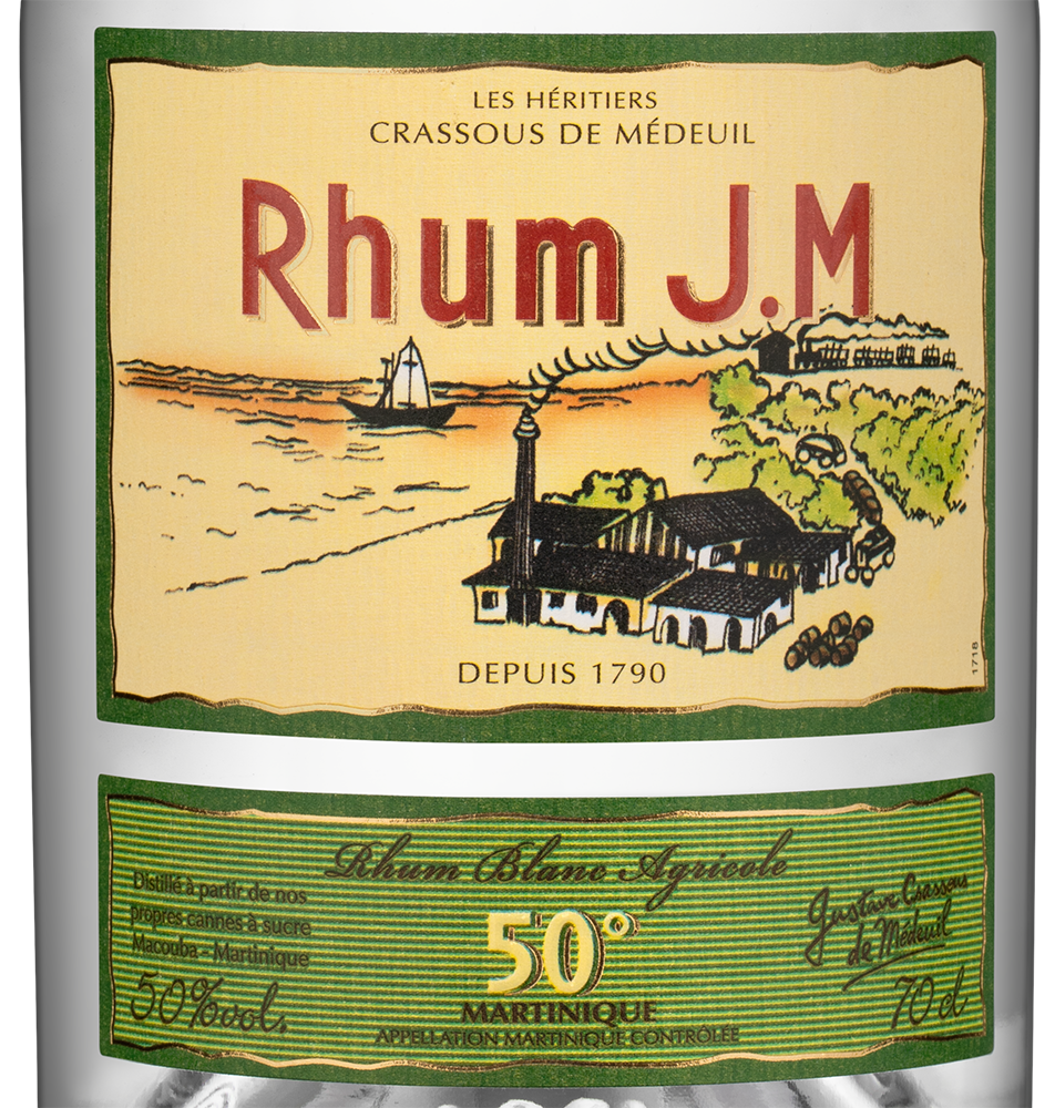 Ром Rhum J.M Blanc, (141307), Франция, Мартиника, 0.7 л, Ром Джей Эм, цена 4790 рублей