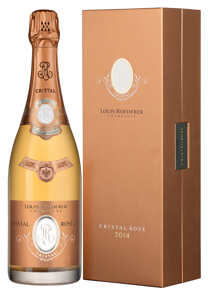 Шампанское Louis Roederer Cristal Rose в подарочной упаковке, 2014, (156671), Франция, Шампань, розовое, брют, 0.75 л, Кристаль Розе Брют, цена 152490 рублей