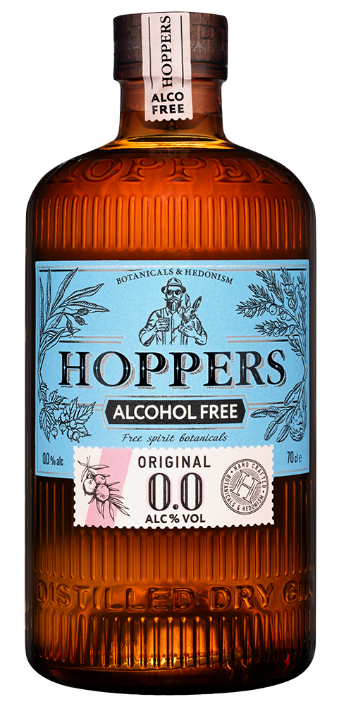 Джин безалкогольный Hoppers 0.0%, (155813), Россия, 0.7 л, Хопперс Безалкогольный 0.0%, цена 990 рублей