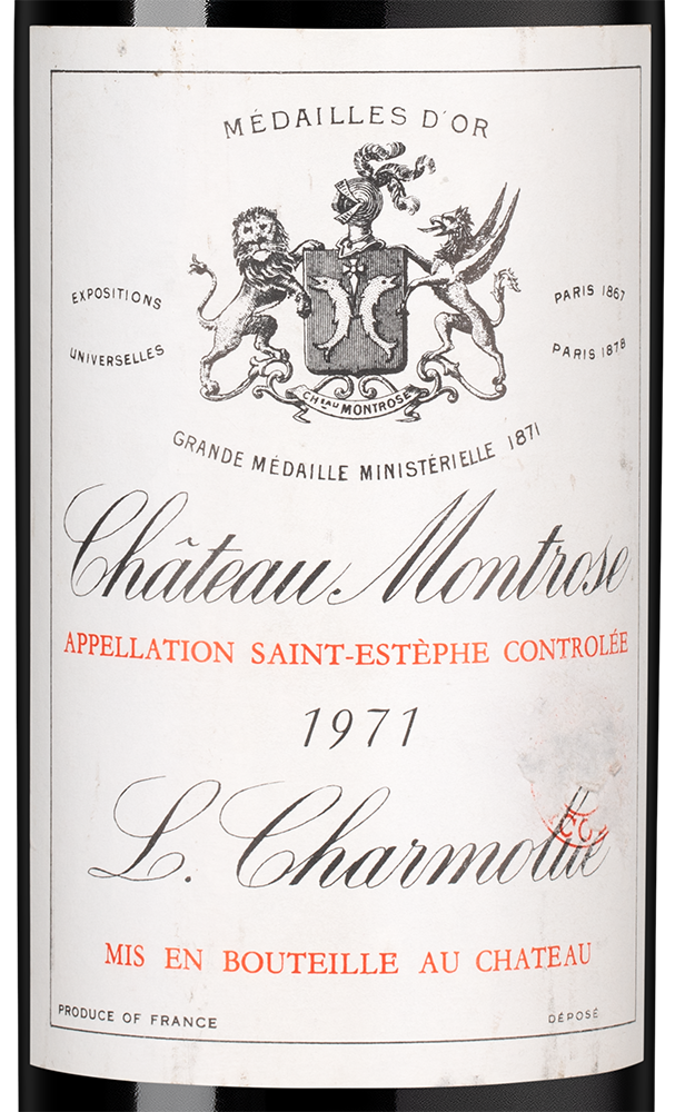 Вино Chateau Montrose (Saint-Estephe), 1971, (157640), Франция, Бордо, красное, сухое, 0.75 л, Шато Монроз, цена 87490 рублей