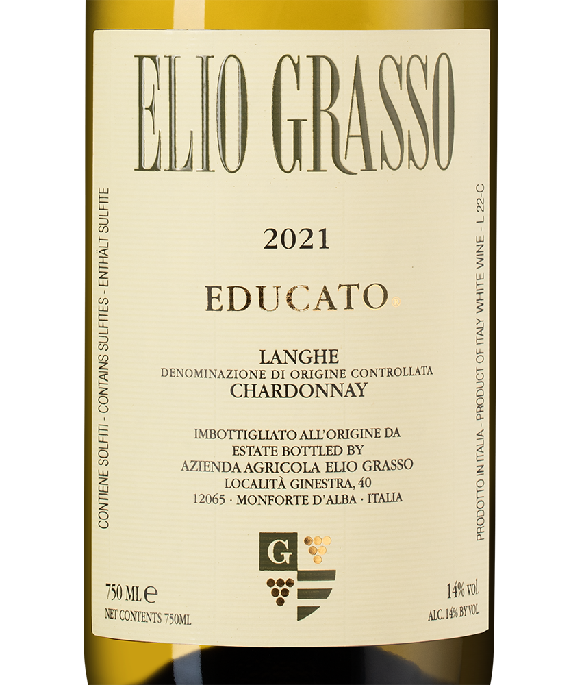 Вино Educato Chardonnay, Elio Grasso, 2021, (139838), Италия, Пьемонт, белое, сухое, 0.75 л, Эдукато Шардоне, цена 8790 рублей