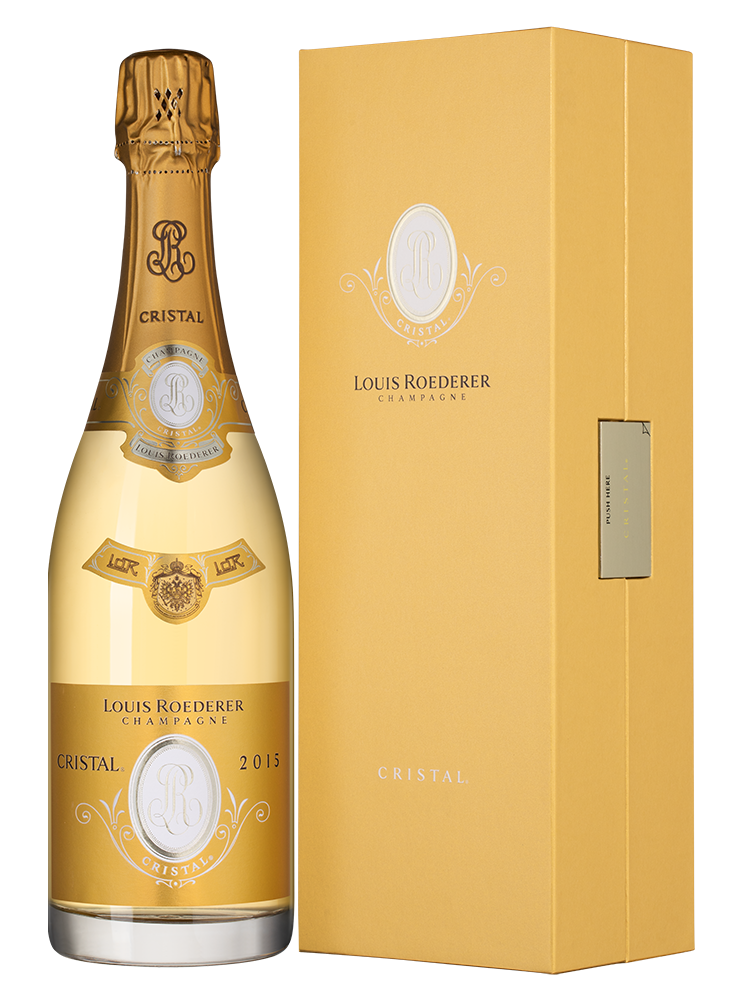 Шампанское Louis Roederer Cristal Brut  в подарочной упаковке, 2015, (144280), Франция, Шампань, белое, брют, 0.75 л, Кристаль Брют, цена 79990 рублей