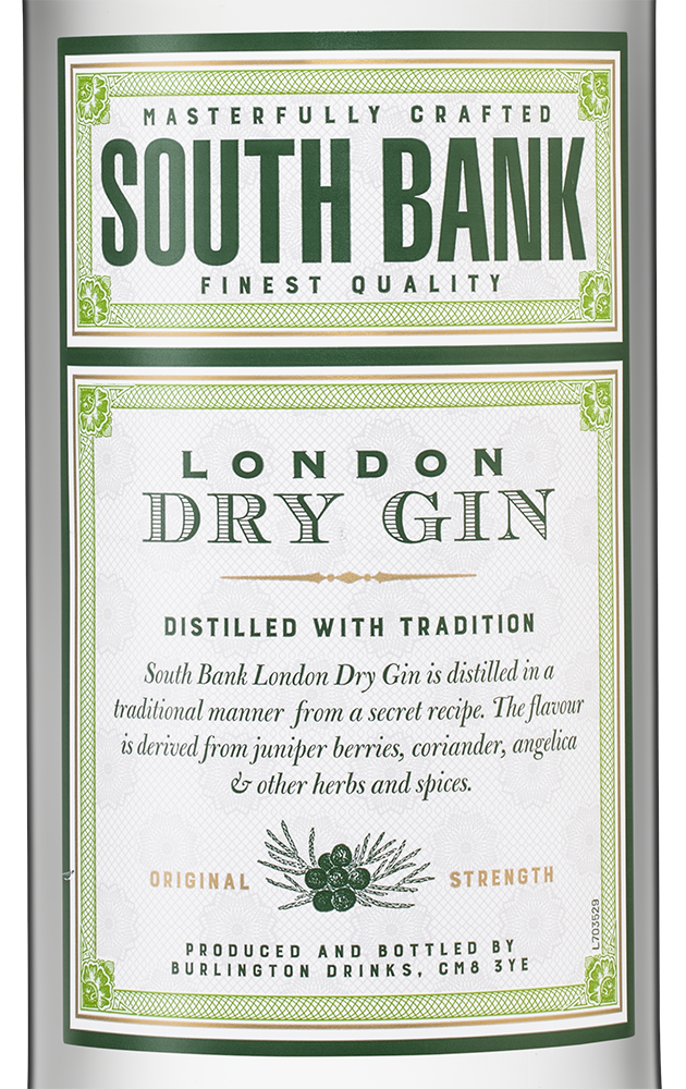 Джин South Bank London Dry Gin, 1л, (149840), Соединенное Королевство, 1 л, Саут Бэнк Лондон Драй Джин, цена 3690 рублей