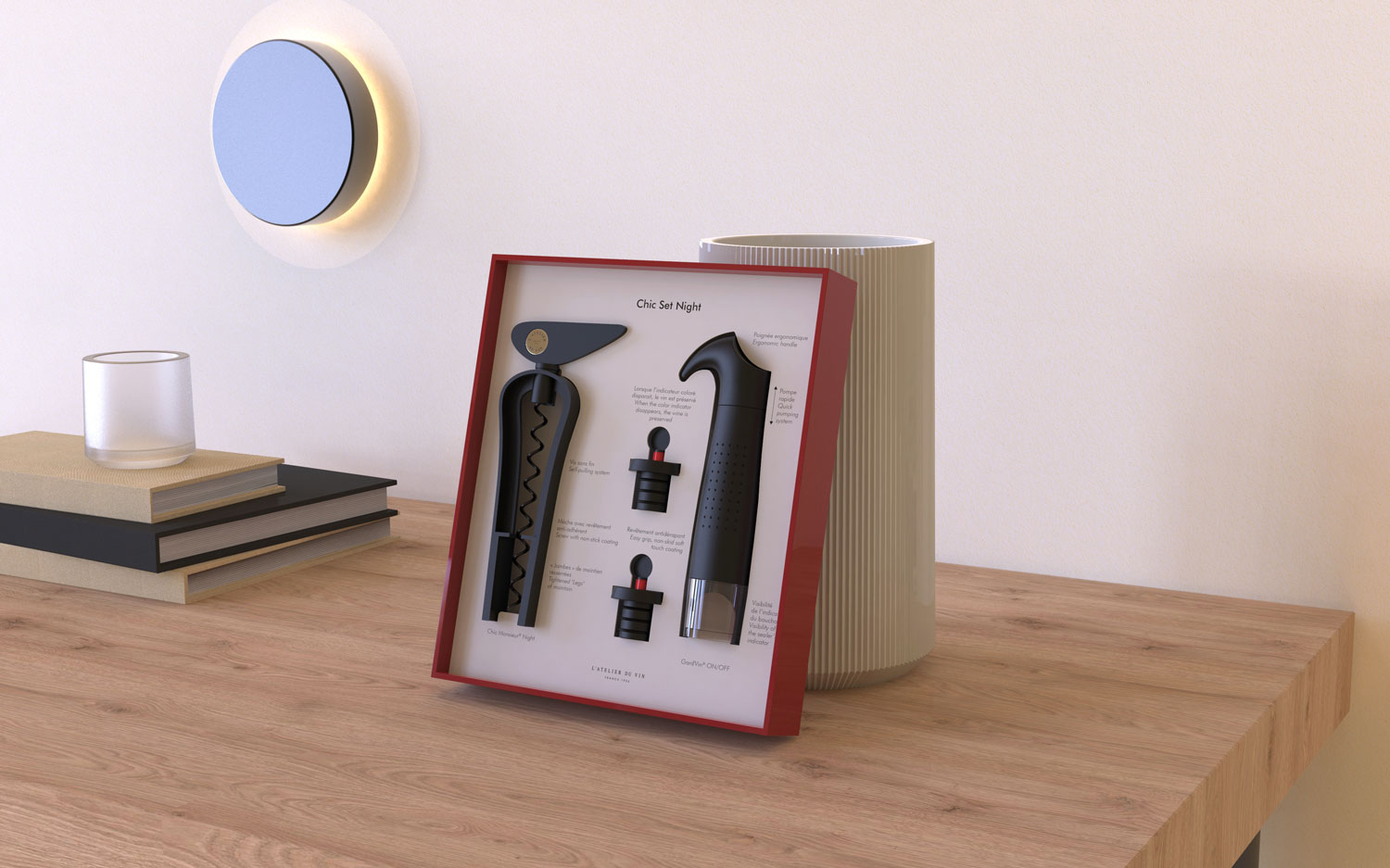 Набор аксессуаров Chic Set Night, (134032), Франция, Подарочный набор L’Atelier du vin Chic Night, цена 6990 рублей