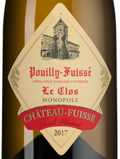 Вино Pouilly-Fuisse Le Clos, (126154), белое сухое, 2017 г., 0.75 л, Пуйи-Фюиссе Ле Кло цена 13490 рублей