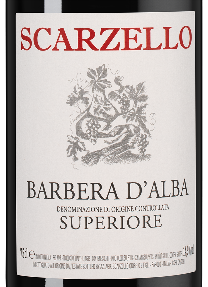 Вино Barbera d'Alba Superiore, Scarzello, 2021, (151071), Италия, Пьемонт, красное, сухое, 0.75 л, Барбера д'Альба Супериоре, цена 7990 рублей