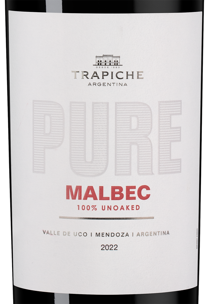 Вино Pure Malbec, Trapiche, 2022, (140806), Аргентина, Мендоса, красное, сухое, 0.75 л, Пьюр Мальбек, цена 2190 рублей