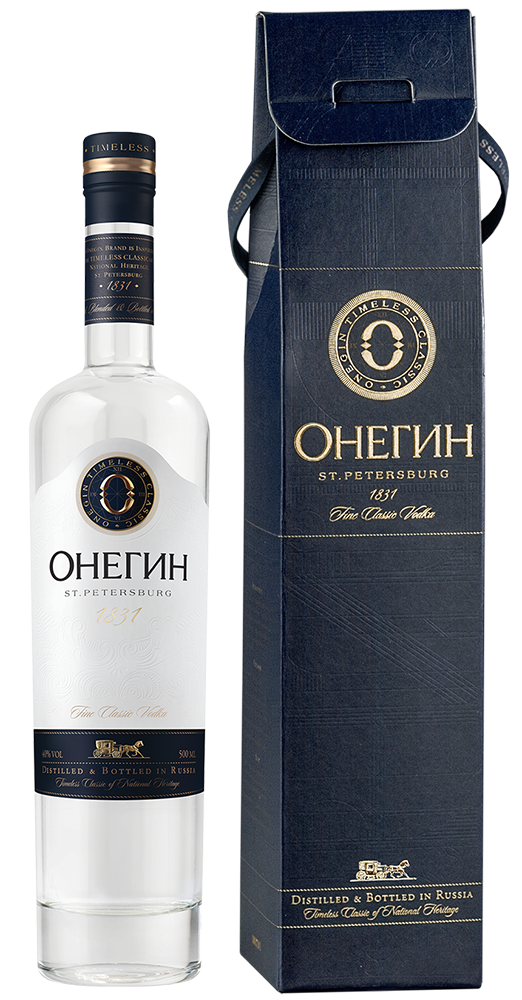 Водка Онегин в подарочной упаковке, 0.5л, (116871), Россия, 0.5 л, Онегин, цена 1590 рублей