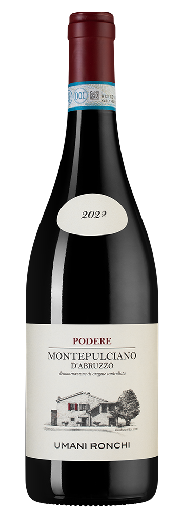Вино Podere Montepulciano d'Abruzzo, Umani Ronchi, 2022, (143875), Италия, Абруццо, красное, сухое, 0.75 л, Монтепульчано д'Абруццо Подере, цена 2190 рублей