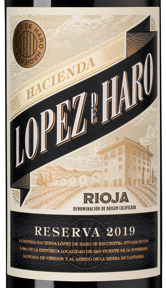 Вино Hacienda Lopez de Haro Reserva, 2019, (152936), Испания, Риоха, красное, сухое, 0.75 л, Риоха Ресерва, цена 2990 рублей