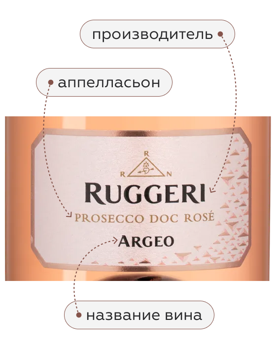 Игристое вино Prosecco Argeo Rose Brut Millesimato, Ruggeri, 2022, (143656), Италия, Венето, розовое, брют, 0.75 л, Просекко Арджео Розе Брют Миллезимато, цена 2990 рублей